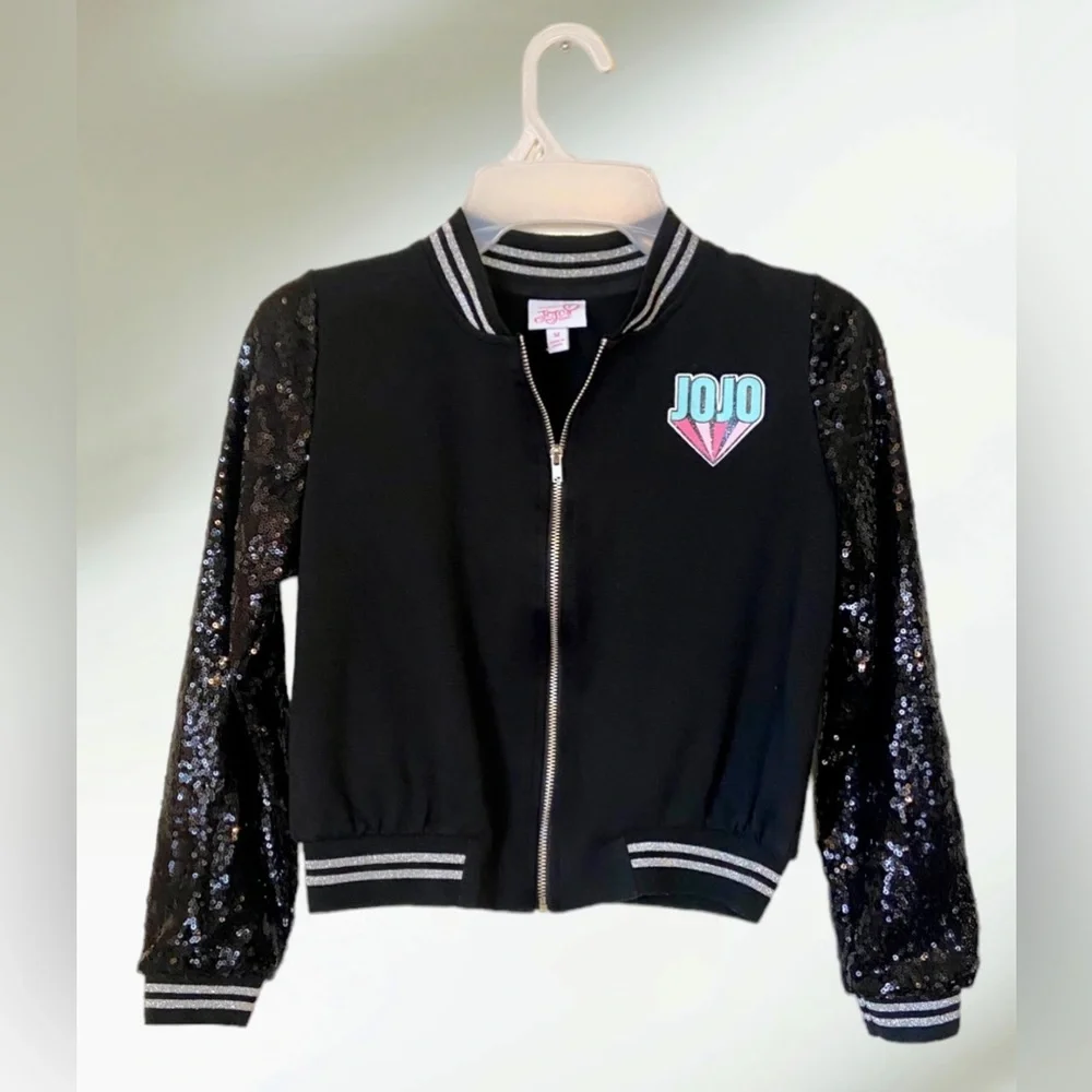 JoJo Siwa Rainbows Cupcakes Glitter Sequin Bomber Jacket Size Medium - Picture 1 of 8